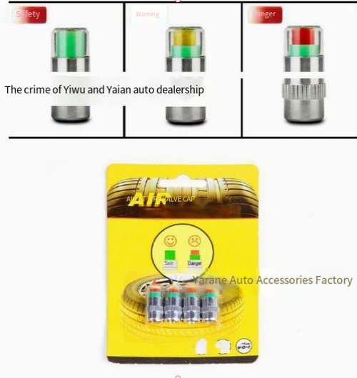 Tire Pressure Monitoring Caps | In-Vehicle Auto-Alert Tire Valve Caps Automotive Tire Pressure Warning Caps | High-Precision Tire Pressure Monitors Tire Pressure Monitoring Valve Caps | Home-Use Tire Protection Caps | 4-Pack