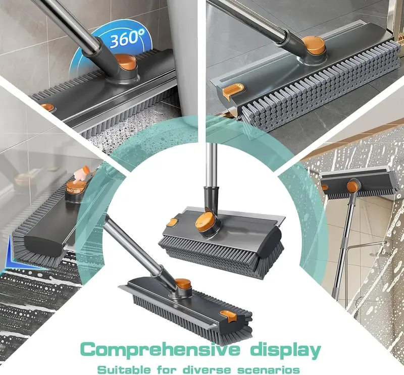 Multifunctional bathroom floor brush—designed for thorough cleaning, including corners and tile grout