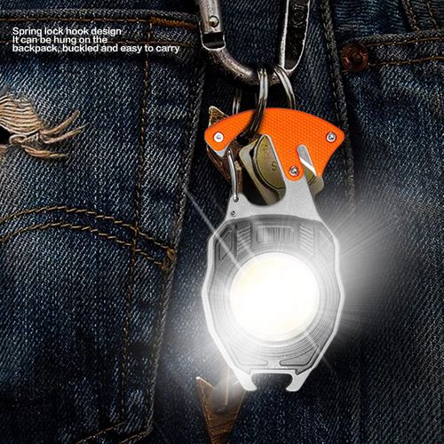 Small LED Flashlight, Multifunctional Mini Work Light, 3 Light Sources, Magnetic Cigarette Lighter, LED Keychain, Mini COB with Light, Bottle Opener, Screwdriver