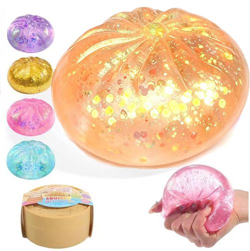 Glittery Slow-Rise Steamed Bun Squeeze Toy (Maltose-Filled) – Stress Relief & Fidget Toy