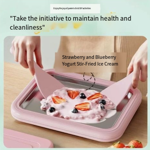 Compact Home-Use Fried YogurtIce Pan Machine – Mini, Non-Electric, for DIY Rolled Ice Cream, Shaved Ice, and Slushies