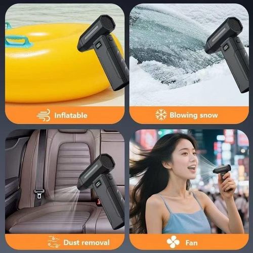 Mini Turbo Blade Violent Fan with Multi Speed Adjustment Air Duster with Brushless Motor Portable Mini Jet Blower Fan Airflow Handheld Air Blower Dust Cleaning (Black)