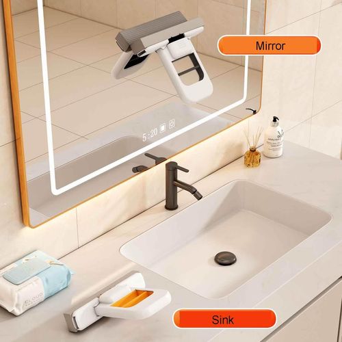 Mini Foldable Desktop Mop Self-Squeeze Sponge Cleaning Tool | Wet & Dry Portable Mop for Small Spaces, Kitchen, Bathroom, Glass & Countertops | Foldable, Hands-Free (Multicolor, Pack of 1)