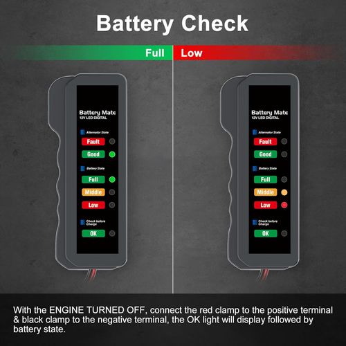 Auto Car Battery Tester 12V Digital Test 6 LED Display Analyzer Alternator State Check Automotive Scanner