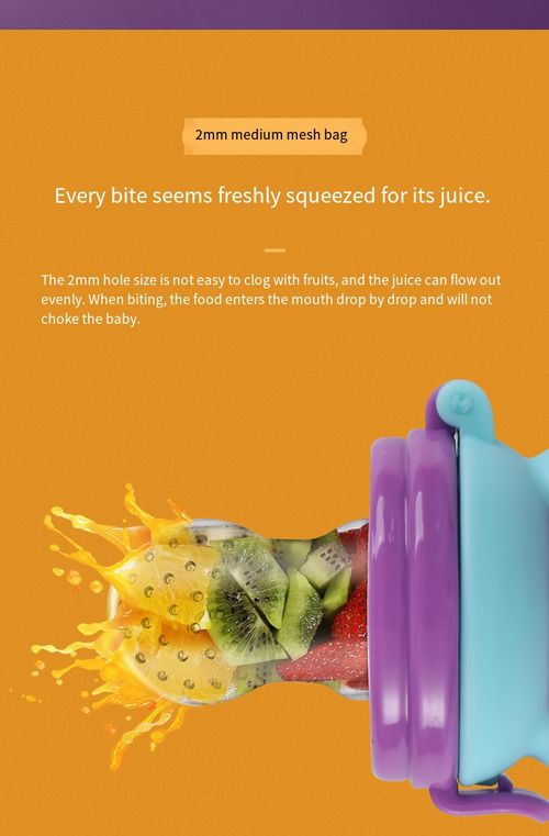 Baby food teething bag, nipple-grade, food-grade silicone, BPA-free, baby teething toy.