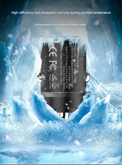 Hidden mini car charging, with folding ring, small and portable, plug in the cigarette lighter is basically flat, support double interface at the same time fast charging!