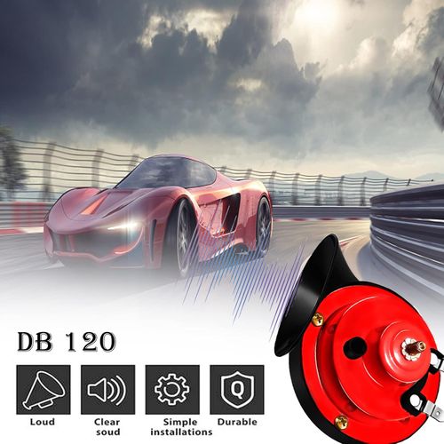 12V Waterproof Air Horns Replacement Kit, Car Air Electric Snail Horn, Automotive Accessories Universal for Car, Motorcycle, Truck, Bike, Boat (Red)