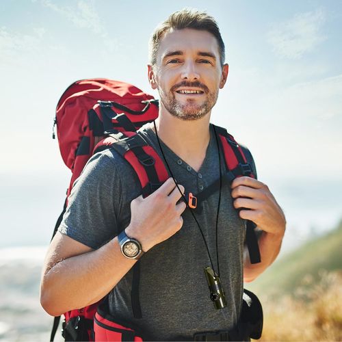 Outdoor Survival Multi Tool Whistle Compass LED Flashlight 7 in 1 Compact Gadget