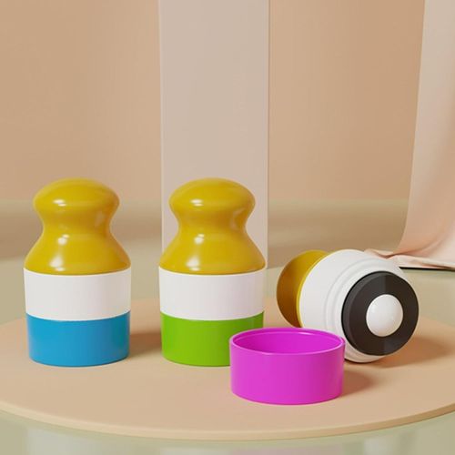 Portable Applicator for Sunscreen and Lotion - Refillable Sponge Roller Applicator - Multi-Purpose Travel Dispenser for Kids, Adults, and Families - 100ml Capacity for Travel-Sized Bottles (Blue)