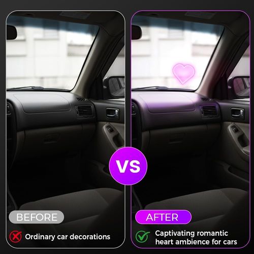 Car Triangle Window Solar Heart Light, LED Ambient Heart Lights for Car with 5 Lighting Modes, Solar Powered Waterproof Heart Shaped Mood Light, for Valentine's Day Christmas Decor