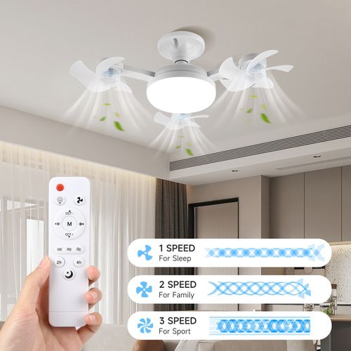 Ceiling Fan With Light And Remote, Small LED Ceiling Fan Dimmable LED Fans Light Ceilings With Three-speed Wind For Bedroom Living Room