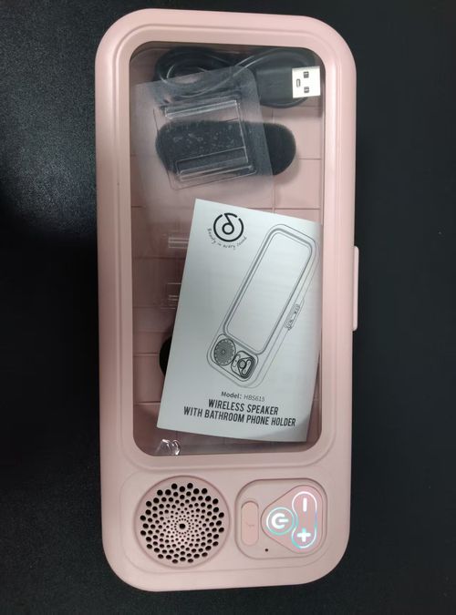 Shower Phone Holder Waterproof One-Touch Open Shower Phone Case Anti-Fog & Sensitive Touchscreen Bathroom Wall Phone Mount Stand Universal Fit for iPhone & Smartphones Gift for Men Women Pink