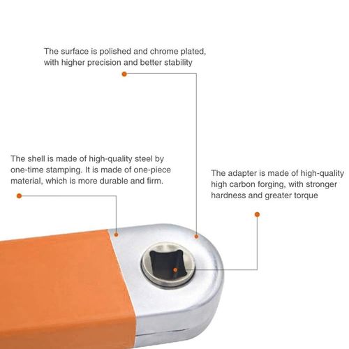 Impact Ready Offset Extension Wrench Set, Tight Reach Extension Wrench with ¹⁄₂ ¹⁄₄ ³⁄₈ Drive Adapters for Small Spaces-Orange