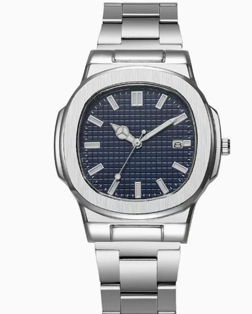 Men's Square Quartz Watch with Steel Band — Trendy, Sporty, and Minimalist Calendar Wristwatch. New Arrival: Square Sports Watch with Calendar and Steel Strap. Men's Business-Casual Quartz Wristwatch — A Trendy, Versatile, and Water-Resistant Men's Timepiece.