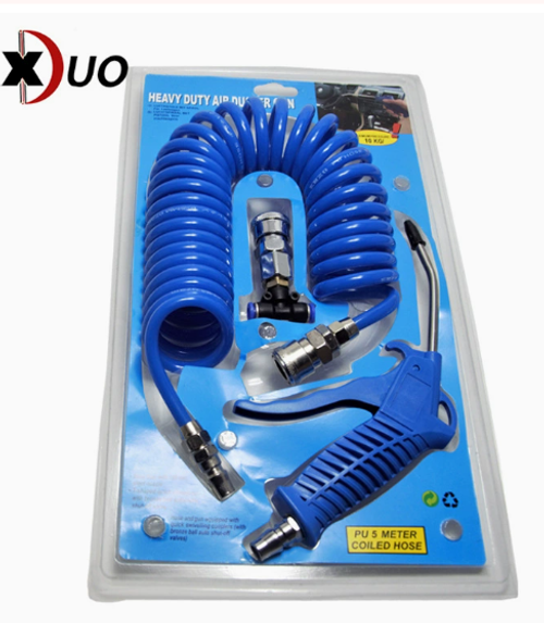 Manufacturer Supply: Air Blow Gun Kit — Includes 5-Meter PU Air Hose (8mm Outer Diameter). Heavy-Duty Dust Blower Gun (Truck-Specific Design) with Plastic Nozzle. Complete Set with PE Tubing and 8mm O.D. PU Hose. Pneumatic Air Blow Gun Accessories for Trucks.