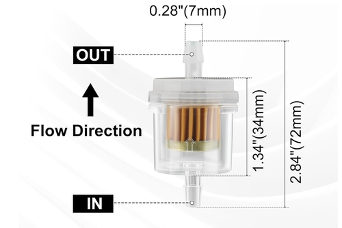 Inline Fuel Filter Replace for Motorcycle Mini Bike Dirt Bike Moped ATV Scooter Go Kart Small Engine Lawn Mower Snow Blower Parts Universal 40 Micron Gas Fuel Filter 10 Pack