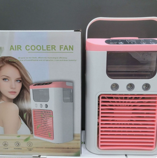 Portable Rechargeable Misting Fan with Triple-Nozzle Humidifier – Quiet Operation, Suitable for Office and Dormitory