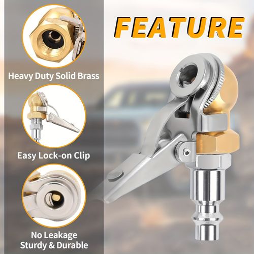 Car tire inflator chuck type internal thread air pump nozzle tire repair pneumatic tool accessories