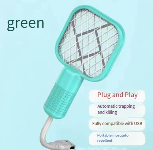 New Compact & Multifunctional Electric Mosquito Swatter — Mini USB-Rechargeable Mosquito Trap, Fly Swatter, and Repellent Device