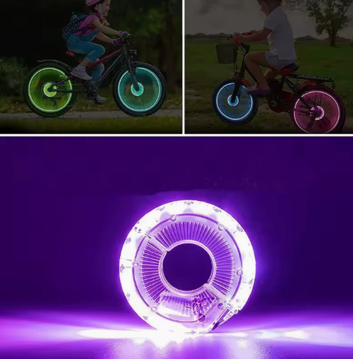 Rechargeable Bike Spoke Lights   LED Motion Sensor Wheel Lights  Tail Light for Kids' Balance Bikes  Scooters Bicycles  Cool  Wind Fire Wheel Decoration for Night Riding Safety   Fun!
