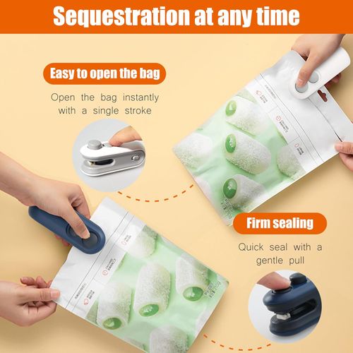 Mini Bag Sealer, 2 in 1 Heat Sealer with Cutter, Portable Resealer Machine,Plastic Heat Seal Sealer Kitchen Gadget for Mylar Food Storage Bags,Mini Bag Resealer Machine for Plastic Snack Bags (1pack)