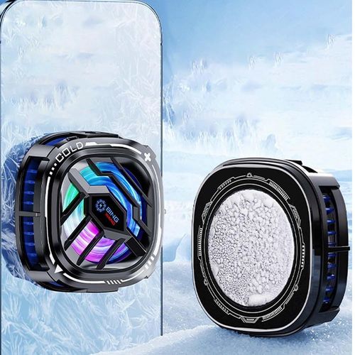 Magnetic Cell Phone Cooler, RGB Phone Cooling Fan Portable Lightweight Mobile Phone Cooling Fan, Phone Radiator with Larger Cooling Area for Phone Tablet IPad