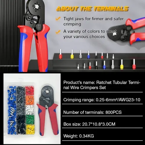 Multifunctional Cold Pressing Electrician Crimping Pliers Set