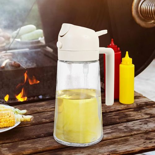 olive oil spray bottle cooking oil sprayer can spritzer air fryer er Baking Dispenser pump Pourer pp white glass bottle foggy