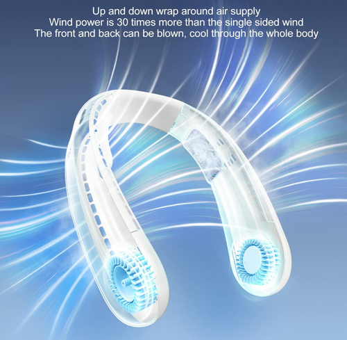 neck fan, Portable Semiconductor Cooling 3 Wind Speed Adjustable Mini Charging Neck Fan Applicable Support Office