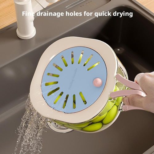 Multifunctional 2-in-1 Double-Layer Kitchen Colander with Lid – Thickened Basket for Washing and Draining Fruits & Vegetables
