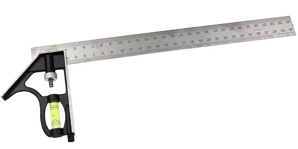 Engineers Combination Try Square Set Right Angle Ruler Level 1PC 300mm