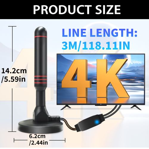 Upgraded TV Antenna Digital HD Antena Indoor HDTV 1080P 4K W Magnetic