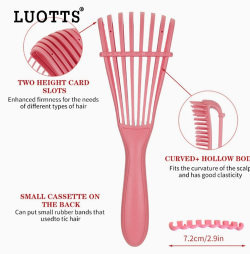 Octopus-Style Detangling Brush for Women — Large Curved Smoothing Comb for Hair Styling (Suitable for Both Straight and Curly Hair)