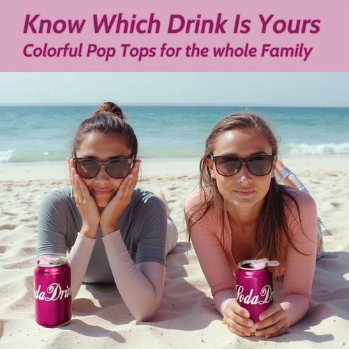 6 - Pack Can Opener Easy Open Drink Tab Toppers, From Bugs Dust Colored Beverage Can Cover Protector