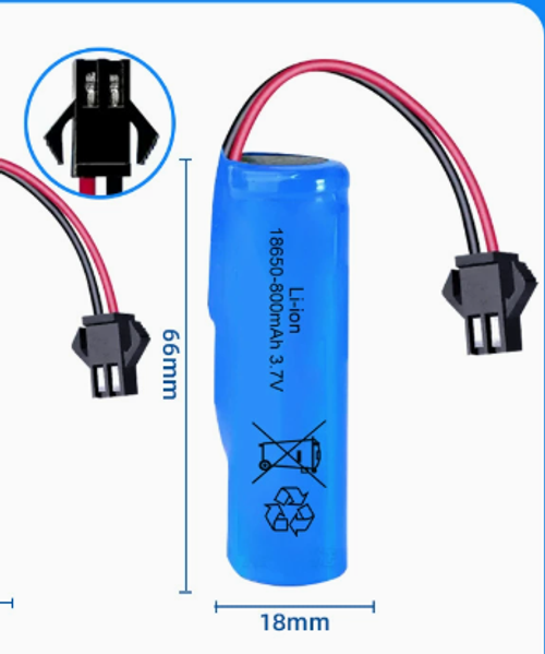 18650 high-capacity charging cable, 3.7V rechargeable battery with protection board, durable.