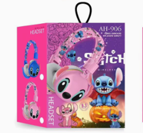AH-906 Series Over-Ear Bluetooth Headphones for Kids - Cute Cartoon Design and Foldable