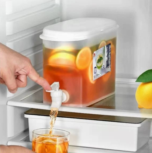 3.5L Large Capacity Cold Water Jug, Household with Faucet, Refrigerated Cold Water Bucket, Summer Homemade Fruit Tea and Beverage Bucket, Summer Essential Cold Water Jug with Faucet, Refrigerated Ice Water Jug, Outdoor Portable Beverage Dispensing Bucket