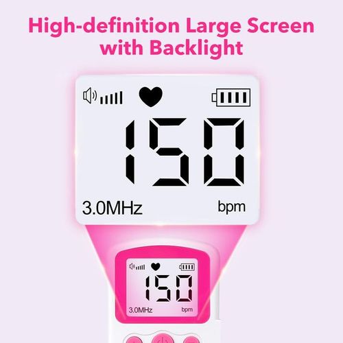 Fetal Doppler - Your Portable Companion for Pregnancy: 50-230M Measuring Hz, LCD Display, Pocket Size (Pink)