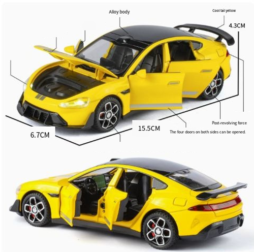 1:32 scale alloy car model, new energy SU7 car, sound and light children's toy car model ornament