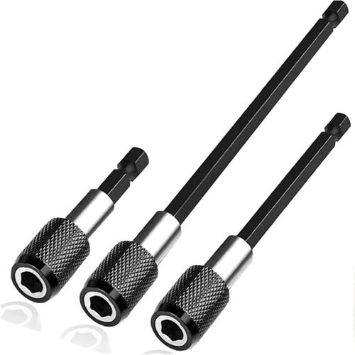 Hex Shank Quick Release Screwdriver Magnetic Drill Bit Holder with Adjustable Collar Extension Bar 60 100 150mm TMP1105 (Color : 3PCS)