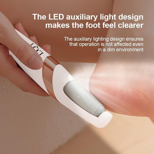 Electric Foot File – Rechargeable Callus Remover for Hard and Cracked Skin – Home Pedicure Kit for Soft Feet, Unisex