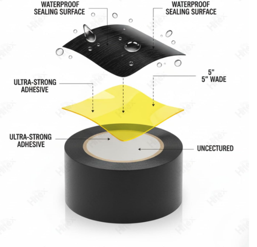 strong rubberized waterproof repair tape | super strong adhesive | instantly stops leaks | works underwater | 4 x 5 black leak seal tape for home, automotive