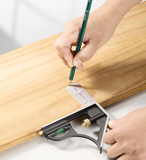 300mm 12 in Precise Stainless Steel Adjustable Sliding Combination Square Set Right Angle Ruler Adjustable Leveled Square Head Right Angle Ruler