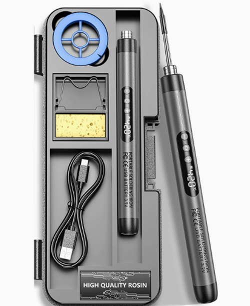 Upgraded USB Portable Soldering Iron 5V 8W Rechargeable Lithium Battery Digital Display Soldering Iron Set. USB Rechargeable Digital Display Soldering Iron 5V 8W Portable 800mAh Lithium Battery Soldering Set.