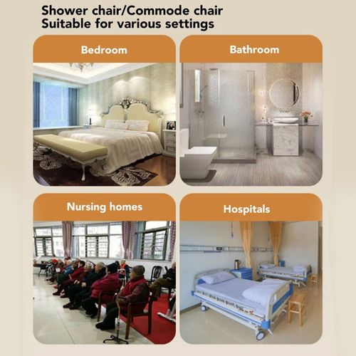 Bedside Commode Chair, Bedside Toilet Chair Anti Slip Height Adjustable for Indoor Use for Pregnant Women