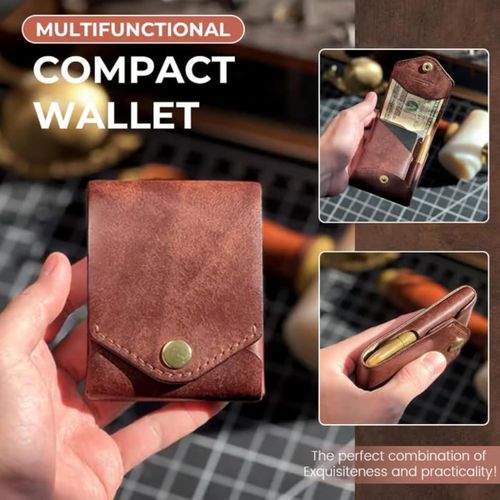 The Conan Wallet, a compact, multifunctional wallet, a slim minimalist men's wallet, a men's travel wallet with a pen holder, and a handmade leather wallet.