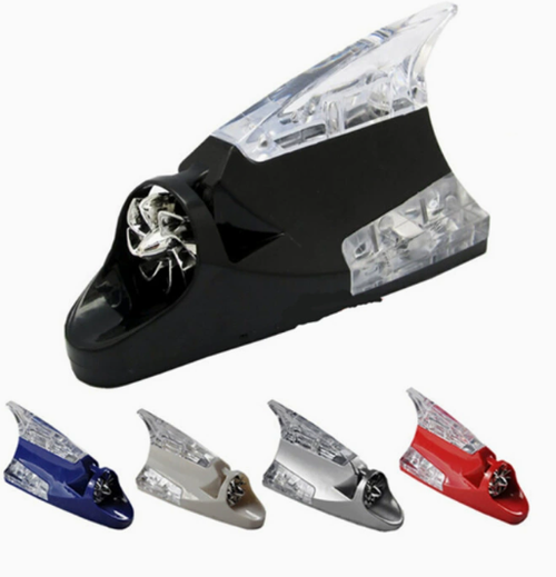 Automotive Shark Fin Wind-Powered Light — Flashing, Anti-Rear-End, Multi-Color LED Antenna Light. Wind-Powered, Wireless, Flashing Shark Fin Light. Roof Modification Warning Light — Multi-Color Streaming Effect, Wind-Powered, Anti-Rear-End Light (Universal Fit).