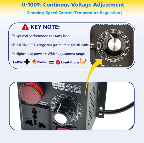 Voltage Controller AC   Variable Speed Controller Fit for Router Fan Electric Motor Rheostat Black