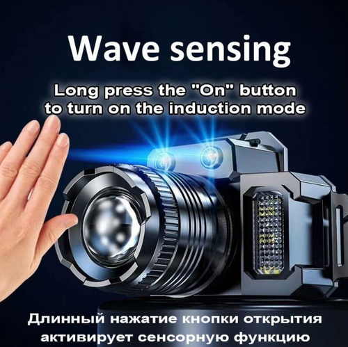 Rechargeable Headlamp 1500mah Super Bright Torch Light T51 Induction LED Headlight Waterproof Camping Mobile Power Bank Flashing