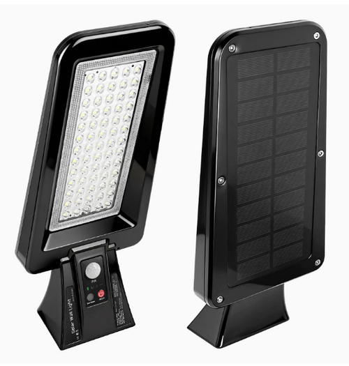 Solar-powered outdoor wall light with remote control, featuring smart light and motion sensors—ideal for courtyards and patios.